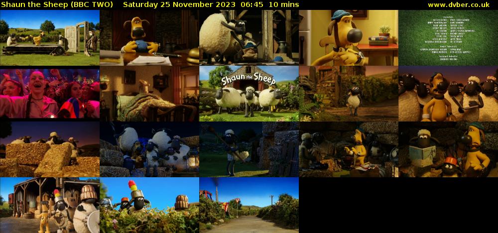 Shaun the Sheep (BBC TWO) Saturday 25 November 2023 06:45 - 06:55