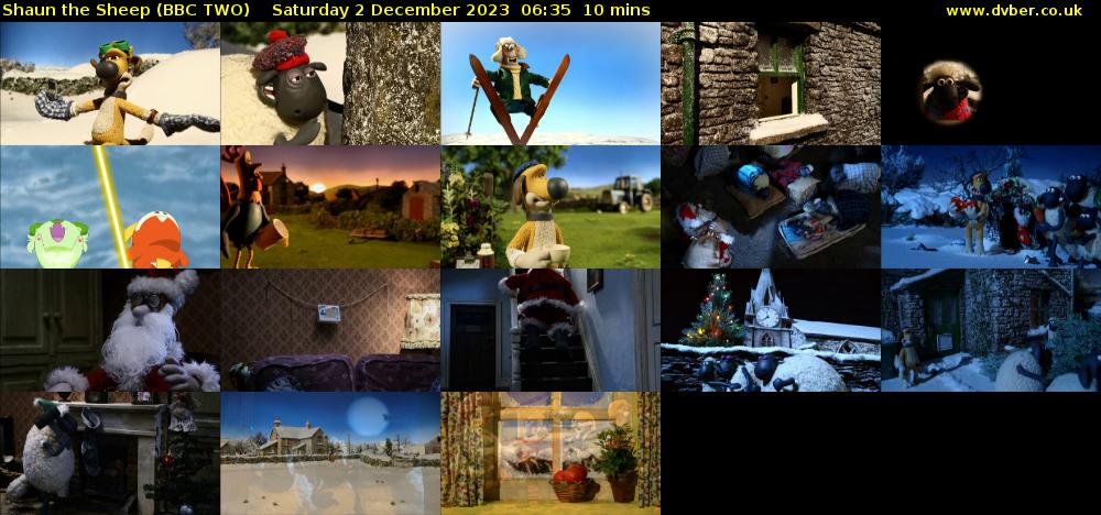 Shaun the Sheep (BBC TWO) Saturday 2 December 2023 06:35 - 06:45