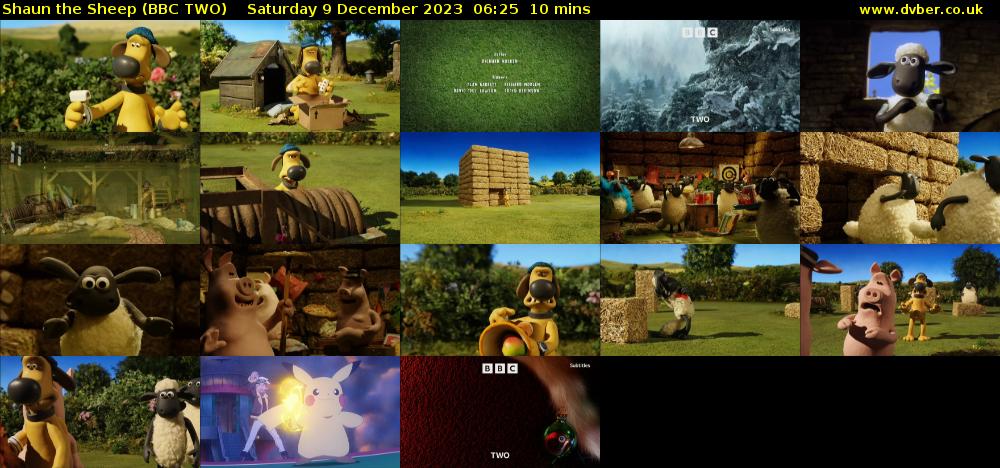 Shaun the Sheep (BBC TWO) Saturday 9 December 2023 06:25 - 06:35