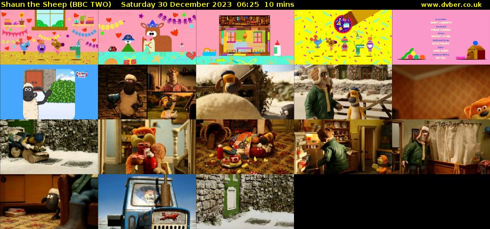 Shaun the Sheep (BBC TWO) Saturday 30 December 2023 06:25 - 06:35