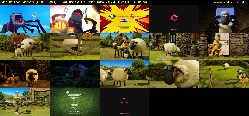 Shaun the Sheep (BBC TWO) Saturday 17 February 2024 07:10 - 07:20