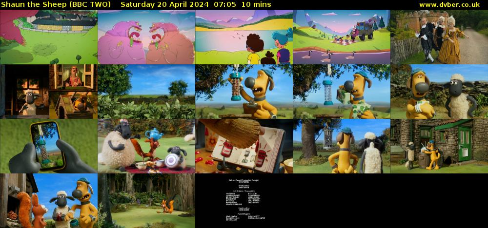 Shaun the Sheep (BBC TWO) Saturday 20 April 2024 07:05 - 07:15