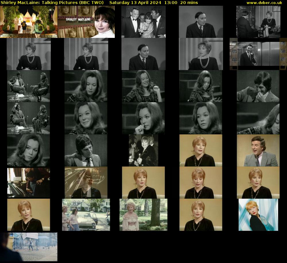 Shirley Maclaine: Talking Pictures (BBC TWO) Saturday 13 April 2024 13:00 - 13:20