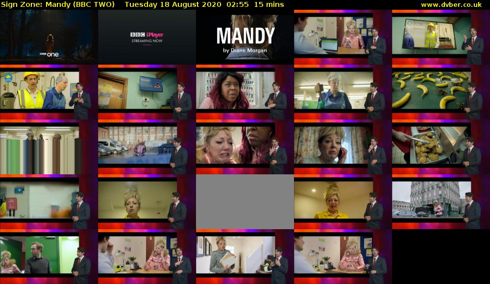 Sign Zone: Mandy (BBC TWO) Tuesday 18 August 2020 02:55 - 03:10