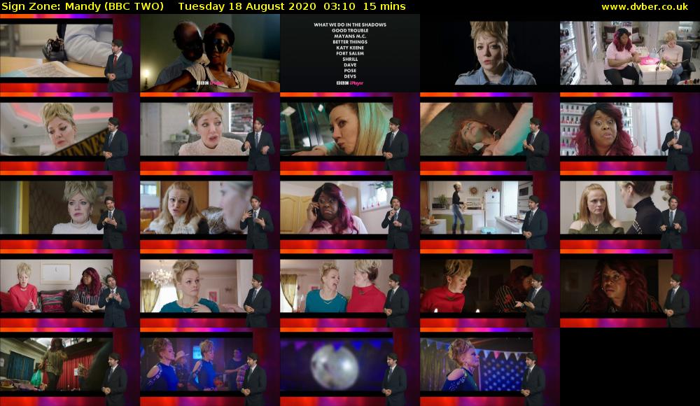 Sign Zone: Mandy (BBC TWO) Tuesday 18 August 2020 03:10 - 03:25