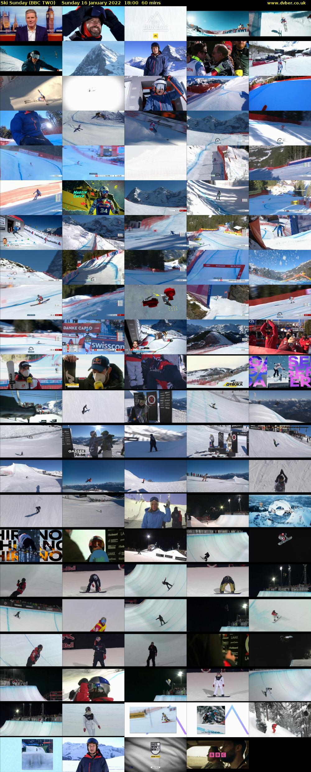 Ski Sunday (BBC TWO) Sunday 16 January 2022 18:00 - 19:00