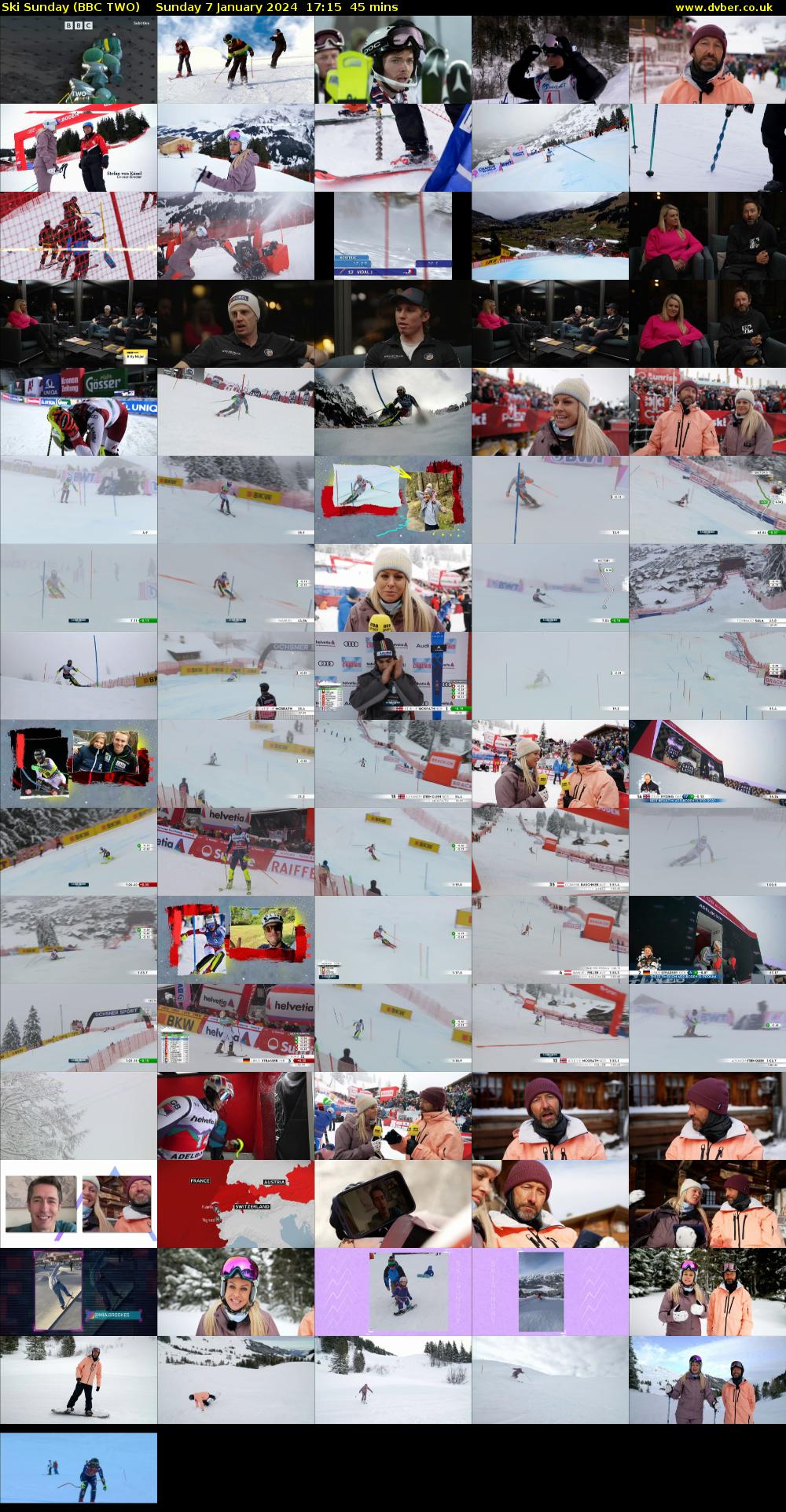 Ski Sunday (BBC TWO) Sunday 7 January 2024 17:15 - 18:00