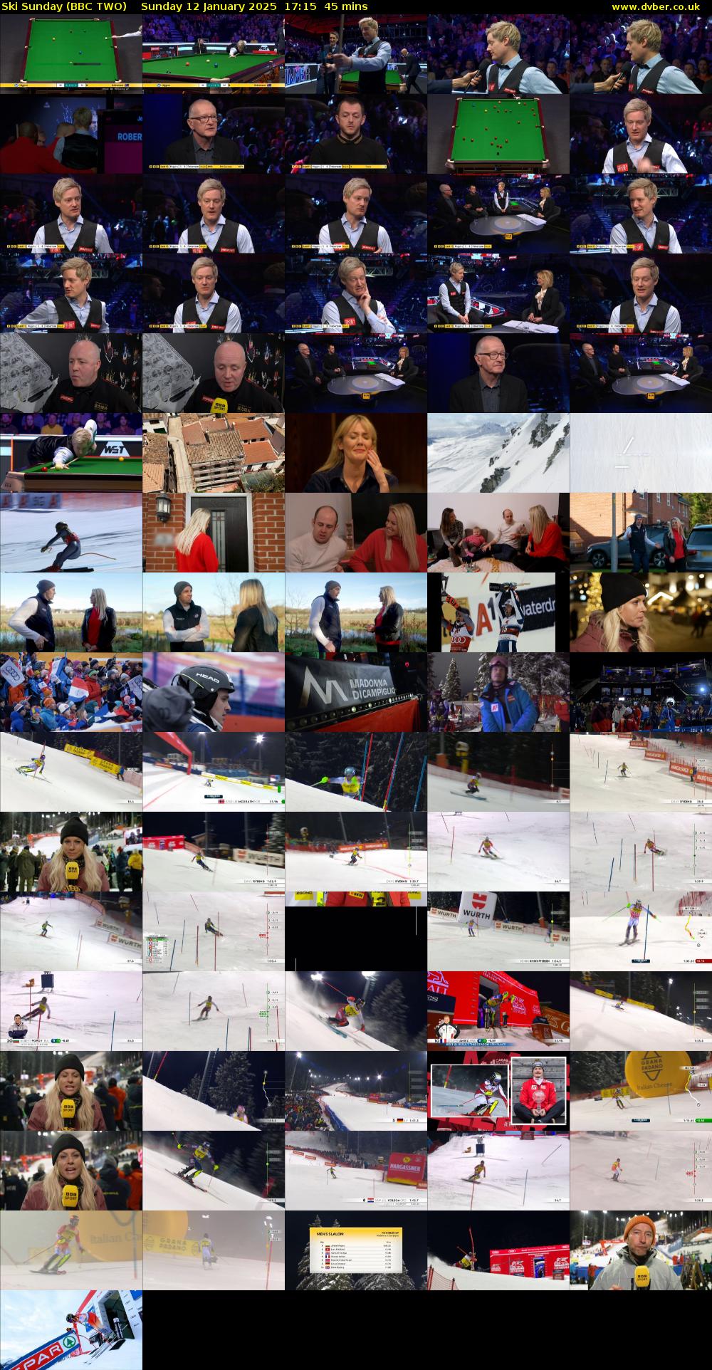 Ski Sunday (BBC TWO) Sunday 12 January 2025 17:15 - 18:00