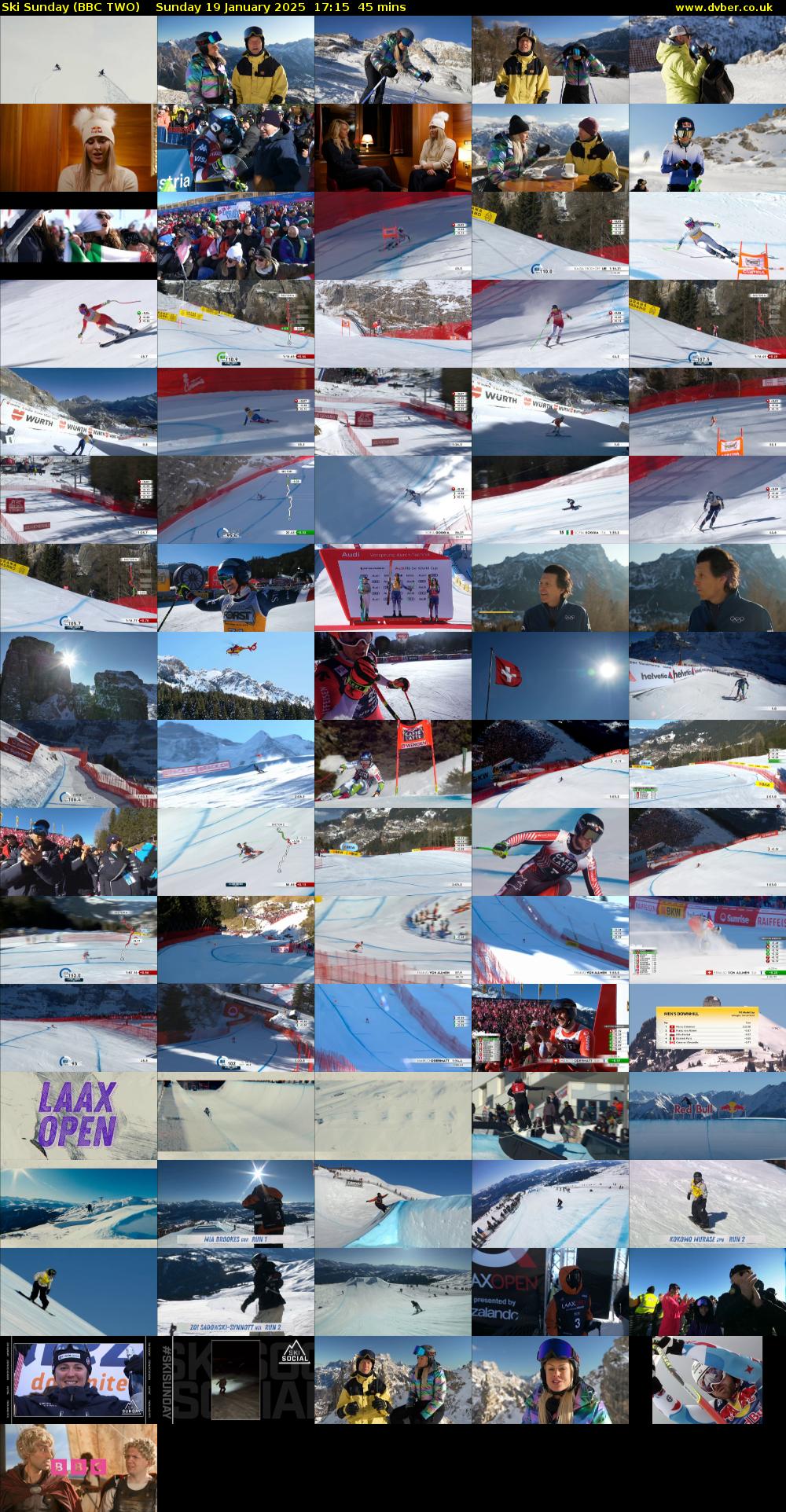 Ski Sunday (BBC TWO) Sunday 19 January 2025 17:15 - 18:00