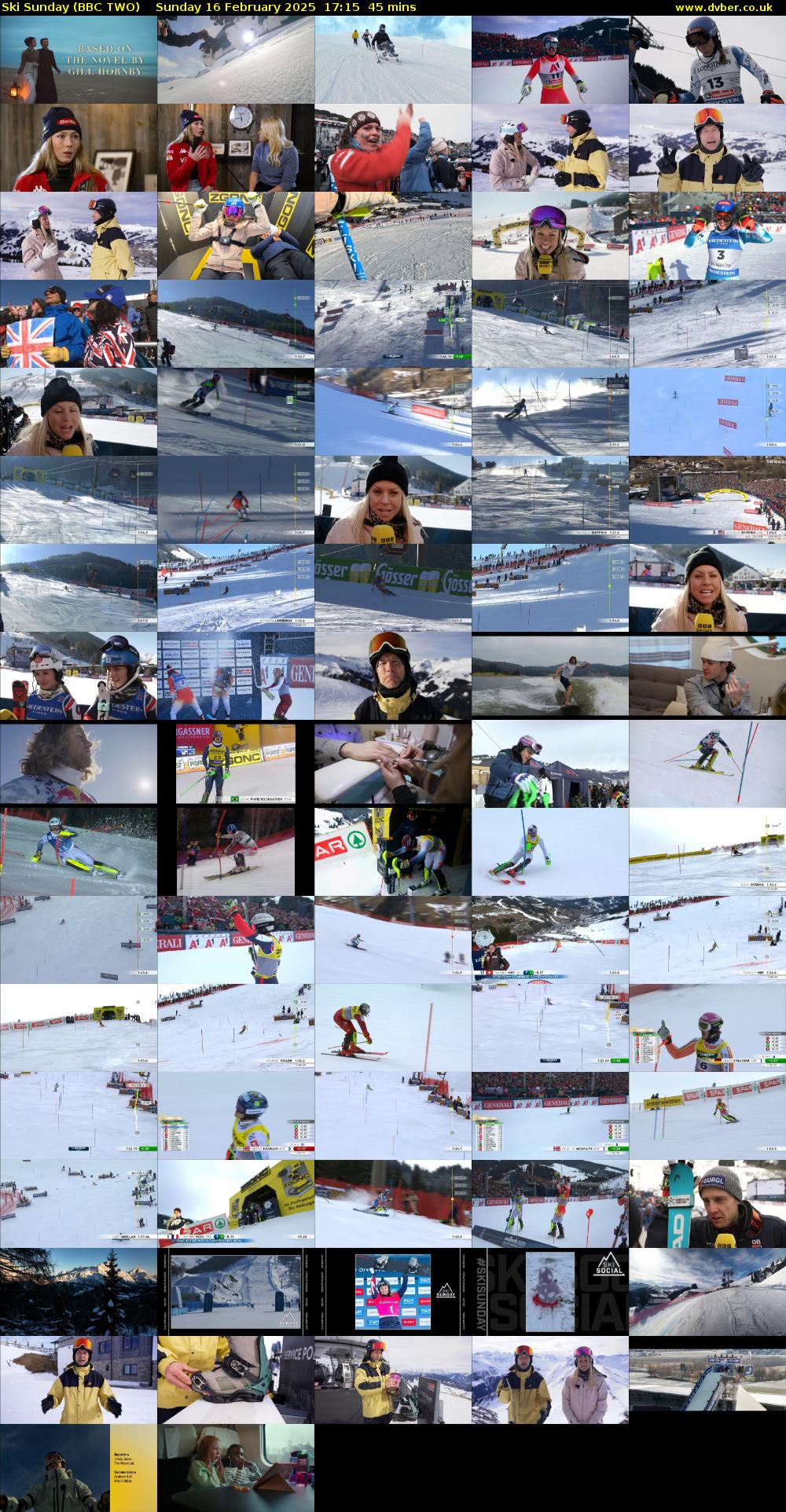 Ski Sunday (BBC TWO) Sunday 16 February 2025 17:15 - 18:00