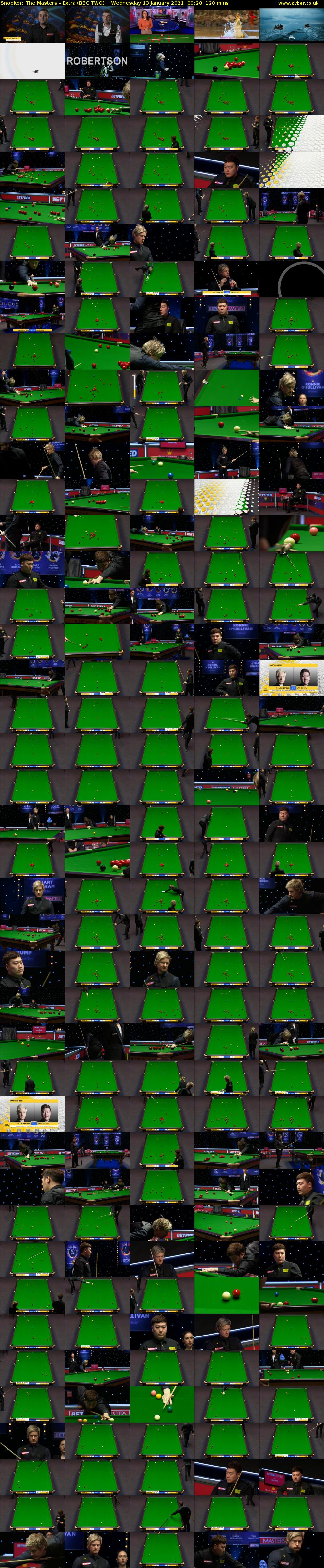Snooker: The Masters - Extra (BBC TWO) Wednesday 13 January 2021 00:20 - 02:20