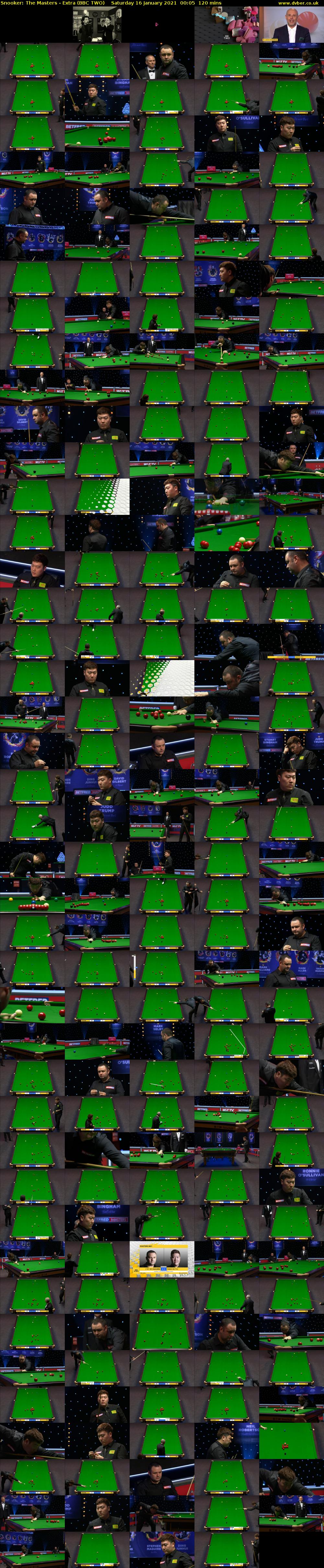 Snooker: The Masters - Extra (BBC TWO) Saturday 16 January 2021 00:05 - 02:05