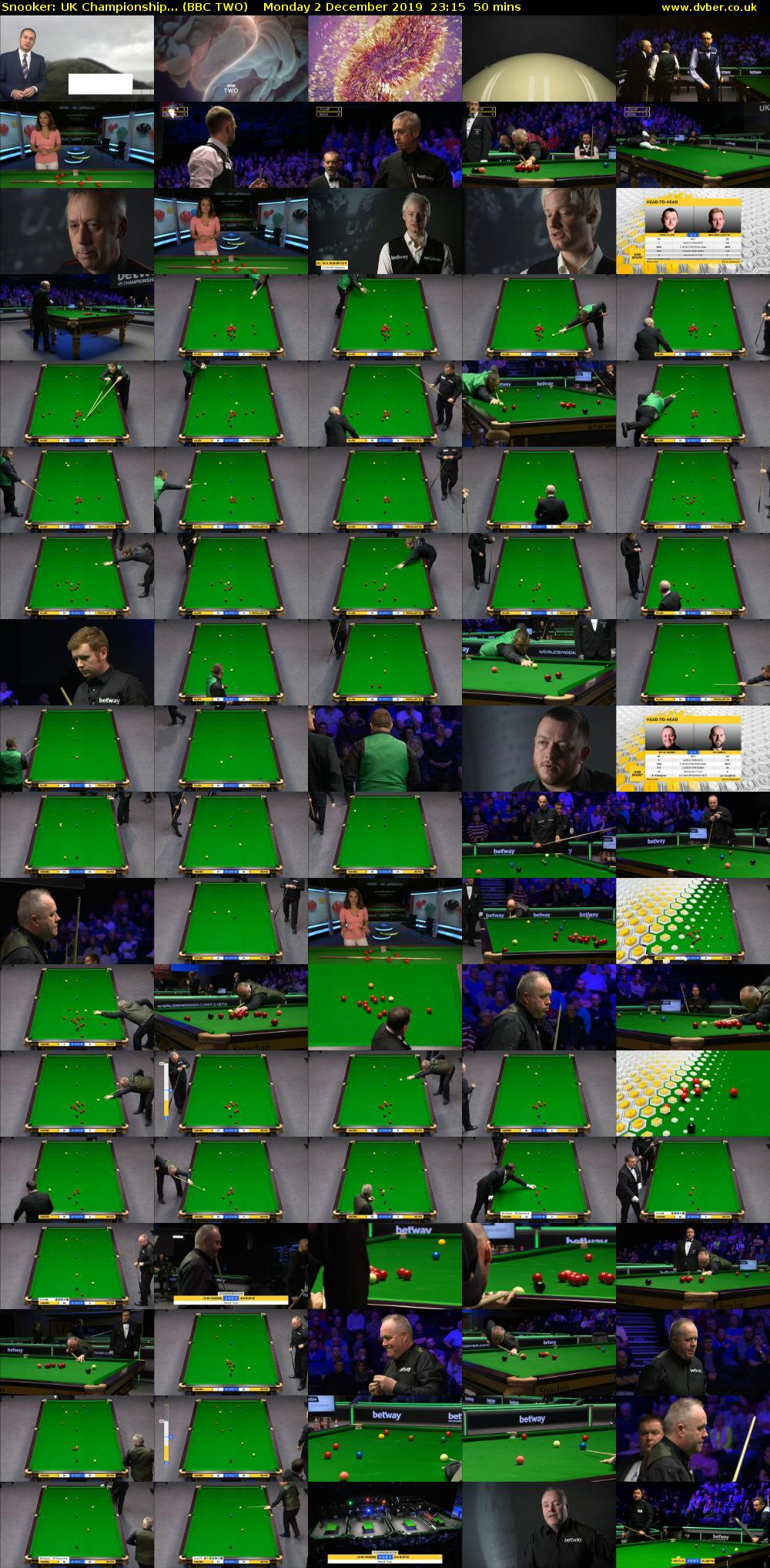 Snooker: UK Championship... (BBC TWO) Monday 2 December 2019 23:15 - 00:05