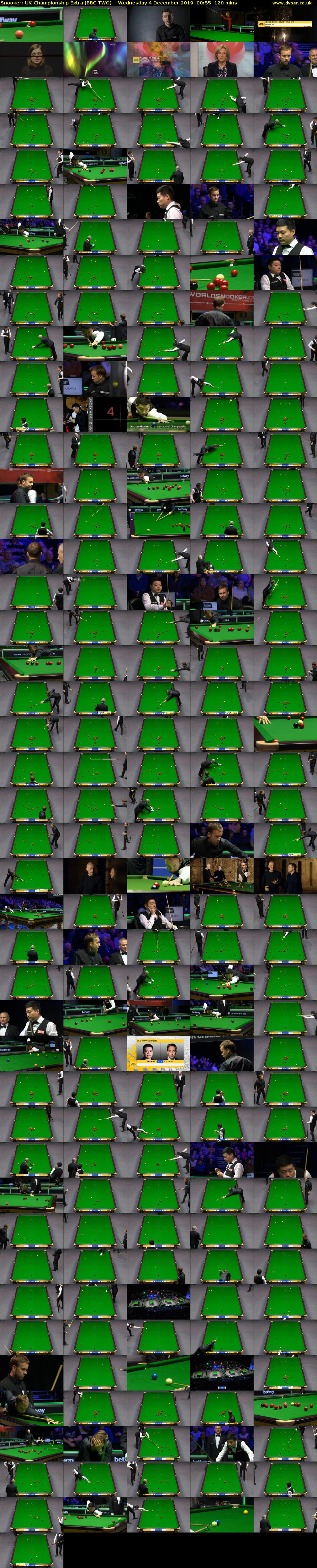 Snooker: UK Championship Extra (BBC TWO) Wednesday 4 December 2019 00:55 - 02:55