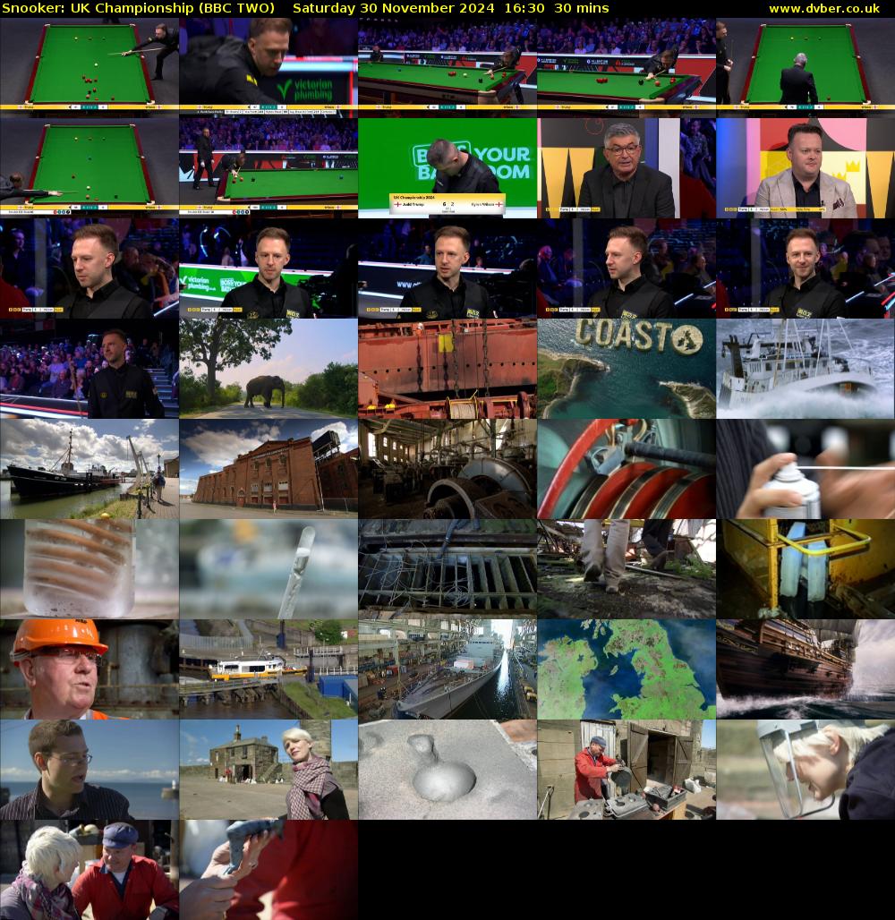 Snooker: UK Championship (BBC TWO) Saturday 30 November 2024 16:30 - 17:00