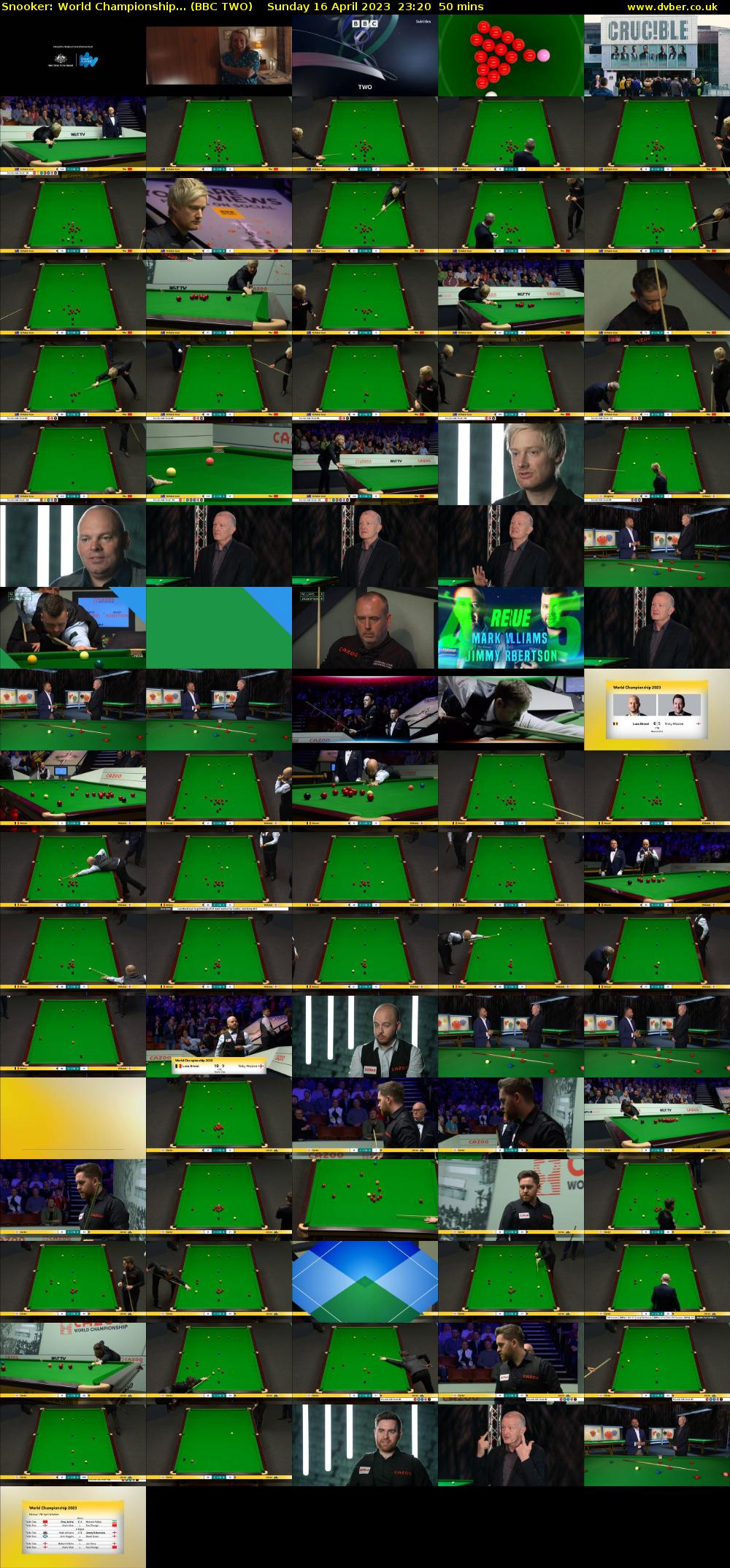 Snooker: World Championship... (BBC TWO) Sunday 16 April 2023 23:20 - 00:10