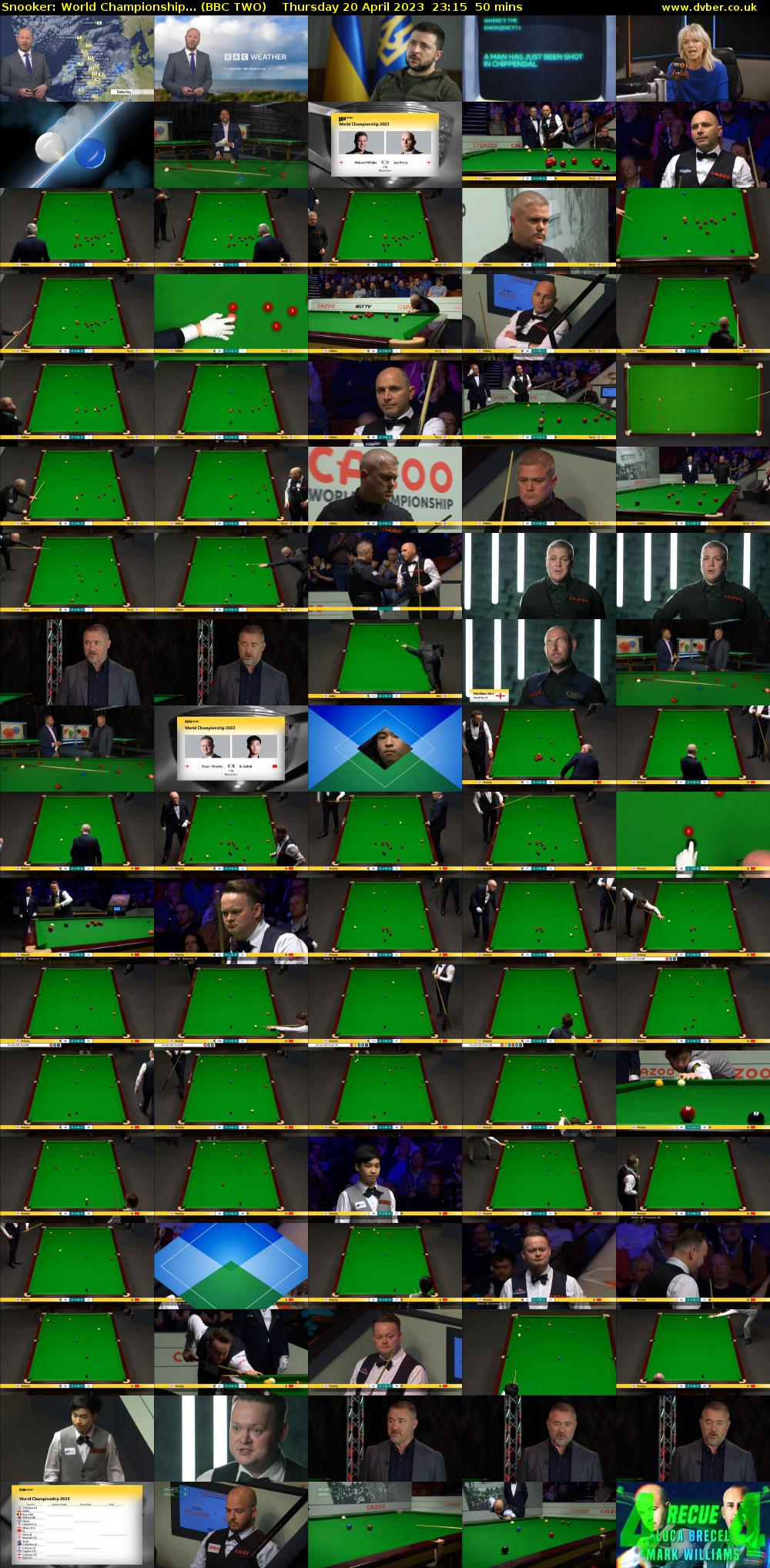 Snooker: World Championship... (BBC TWO) Thursday 20 April 2023 23:15 - 00:05