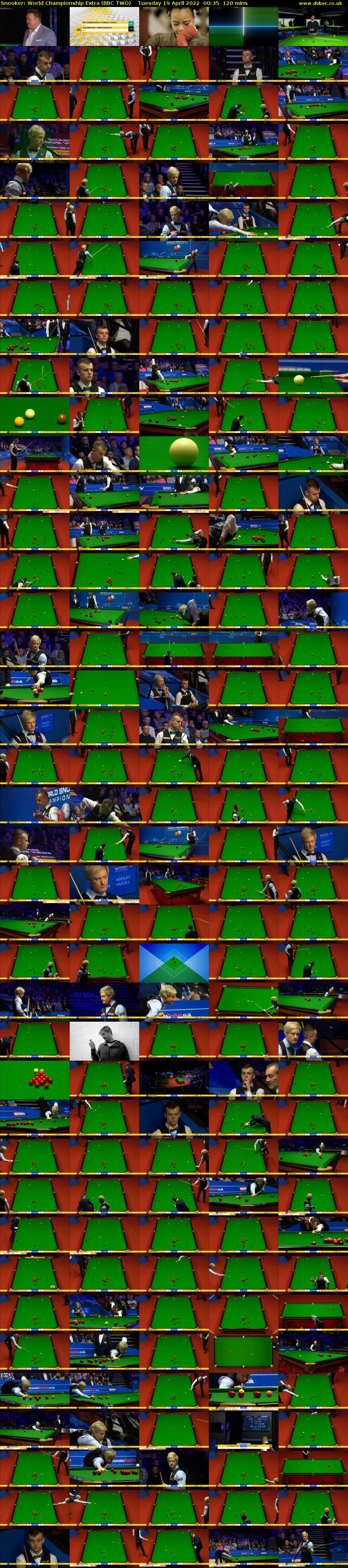Snooker: World Championship Extra (BBC TWO) Tuesday 19 April 2022 00:35 - 02:35