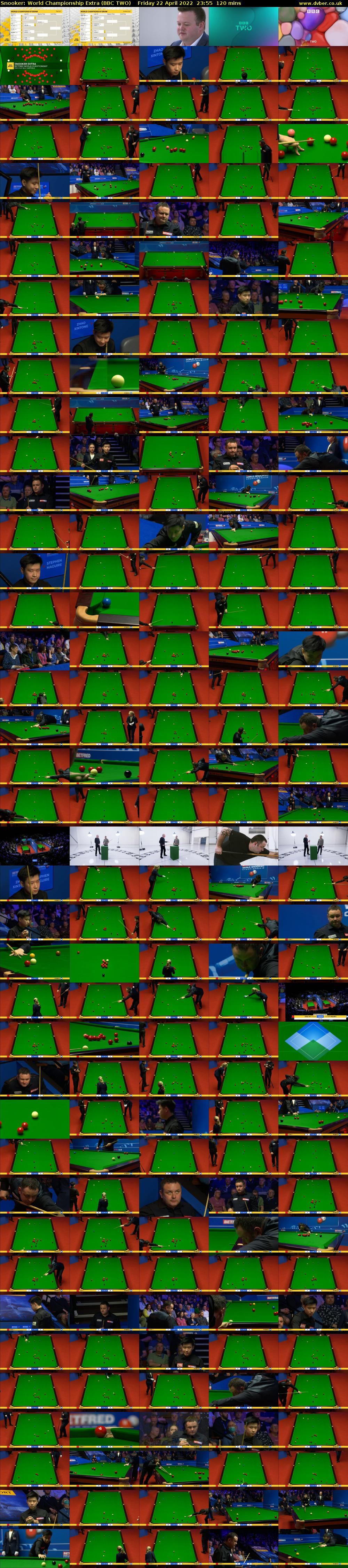 Snooker: World Championship Extra (BBC TWO) Friday 22 April 2022 23:55 - 01:55