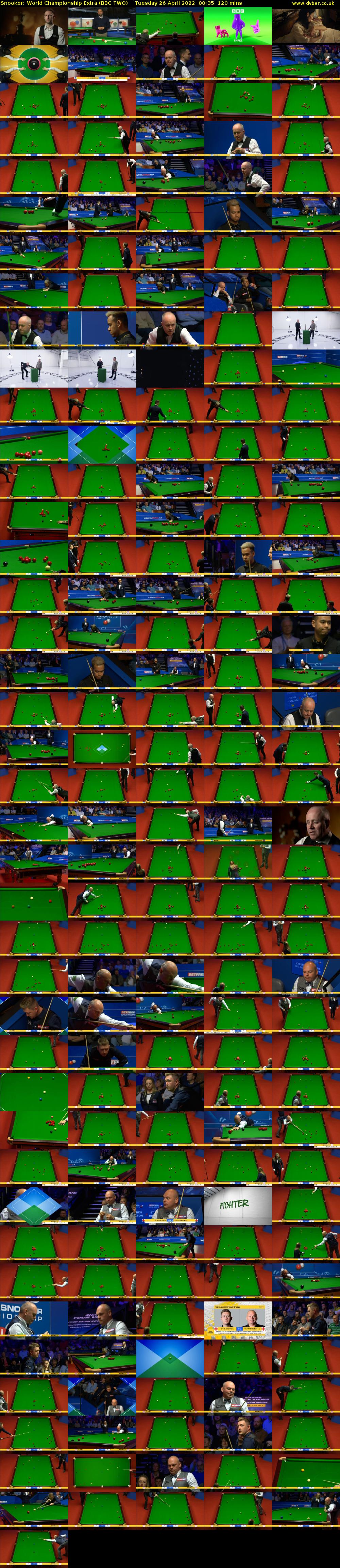 Snooker: World Championship Extra (BBC TWO) Tuesday 26 April 2022 00:35 - 02:35