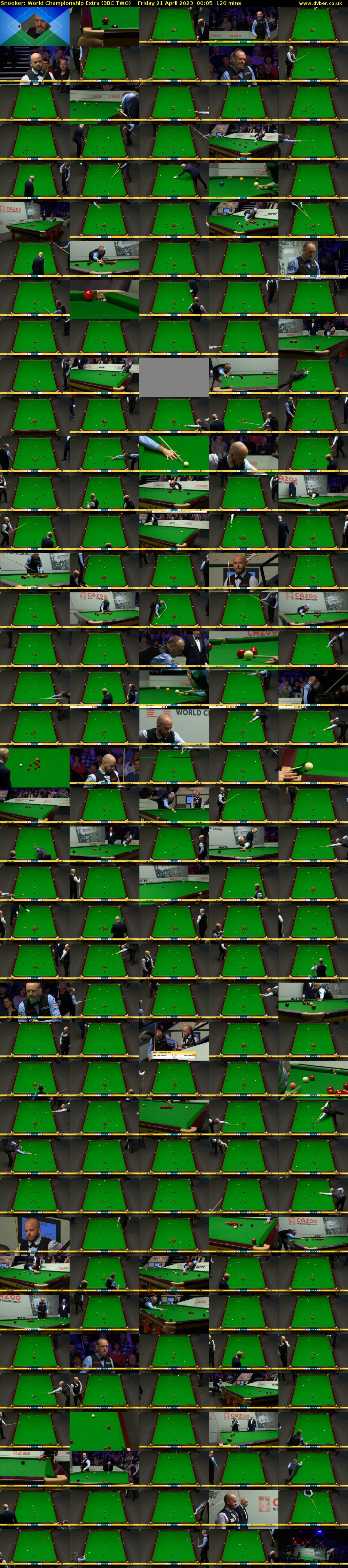 Snooker: World Championship Extra (BBC TWO) Friday 21 April 2023 00:05 - 02:05