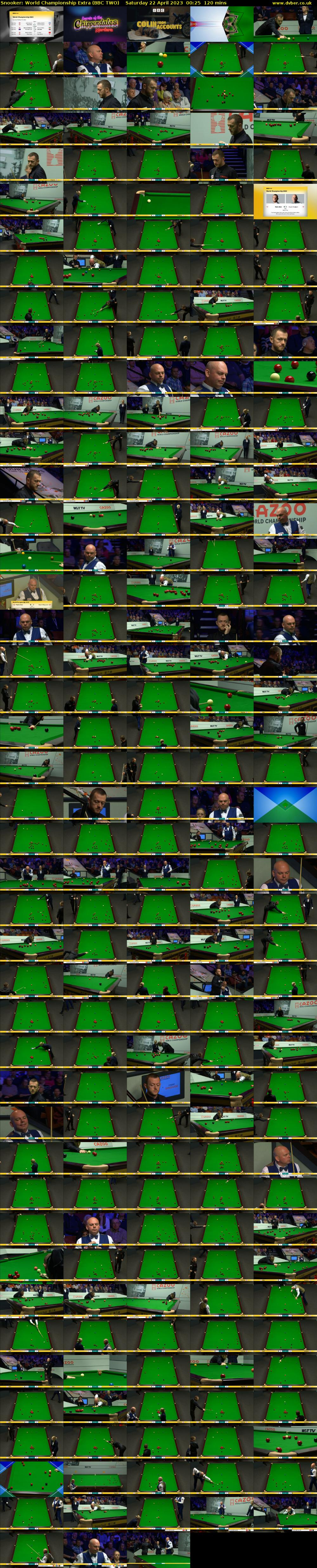 Snooker: World Championship Extra (BBC TWO) Saturday 22 April 2023 00:25 - 02:25