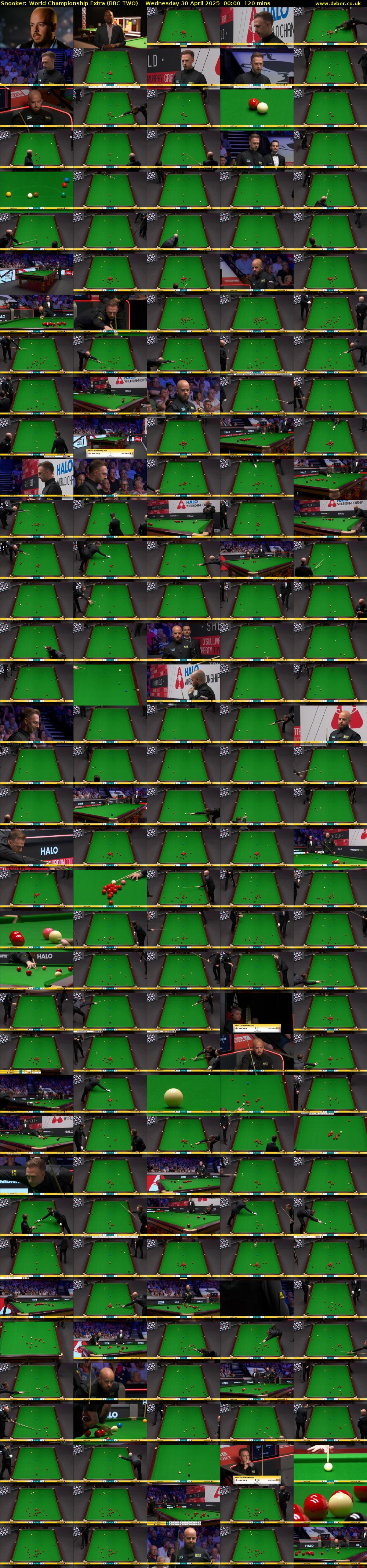 Snooker: World Championship Extra (BBC TWO) Wednesday 30 April 2025 00:00 - 02:00