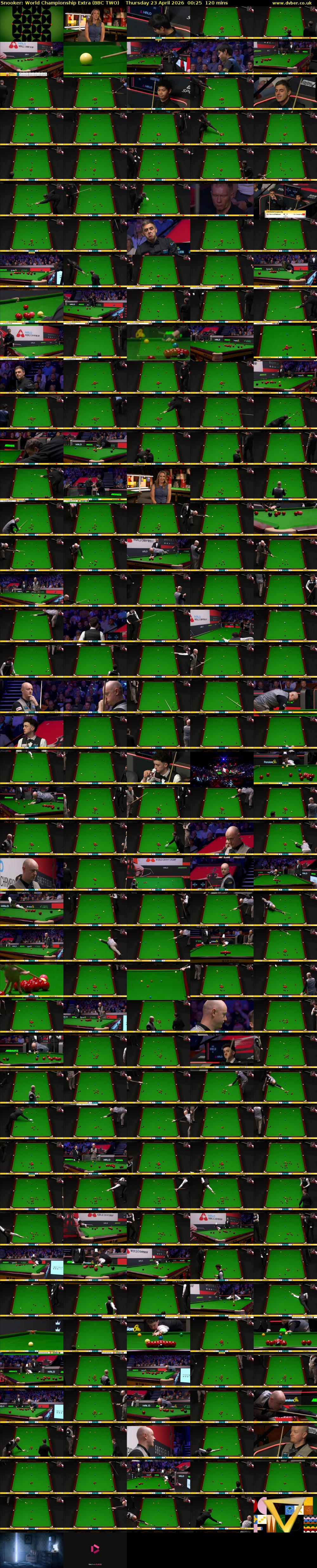 Snooker: World Championship Extra (BBC TWO) Thursday 23 April 2026 00:25 - 02:25