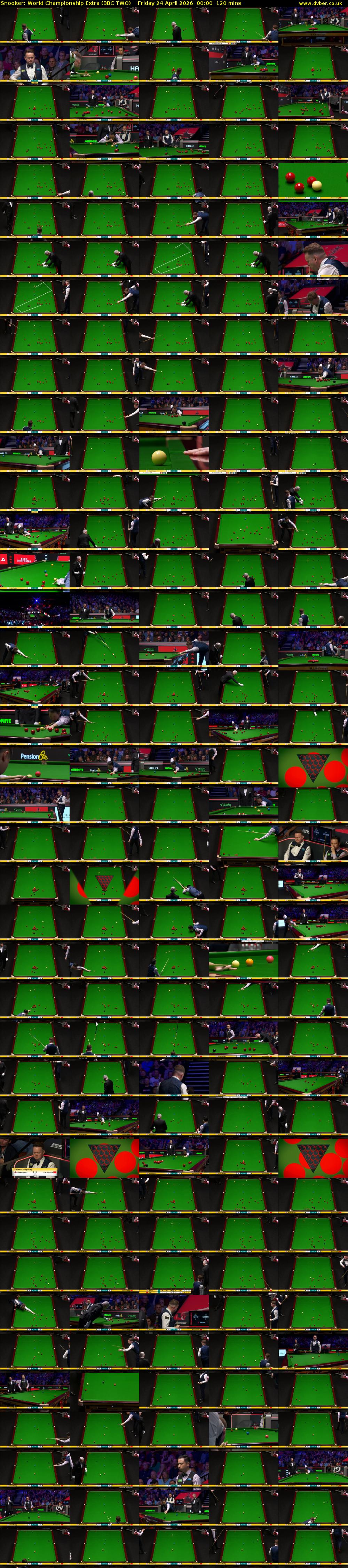 Snooker: World Championship Extra (BBC TWO) Friday 24 April 2026 00:00 - 02:00