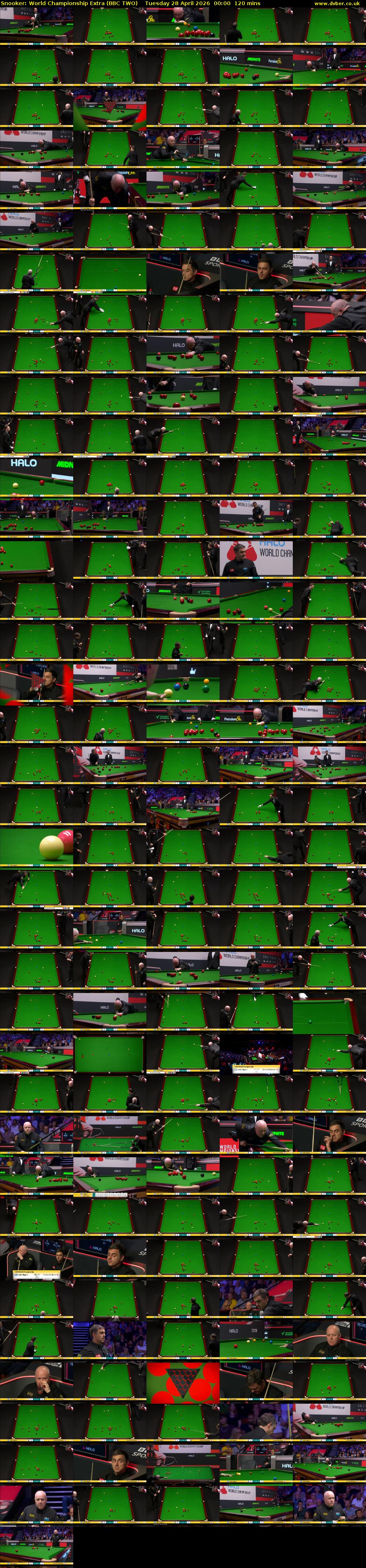 Snooker: World Championship Extra (BBC TWO) Tuesday 28 April 2026 00:00 - 02:00