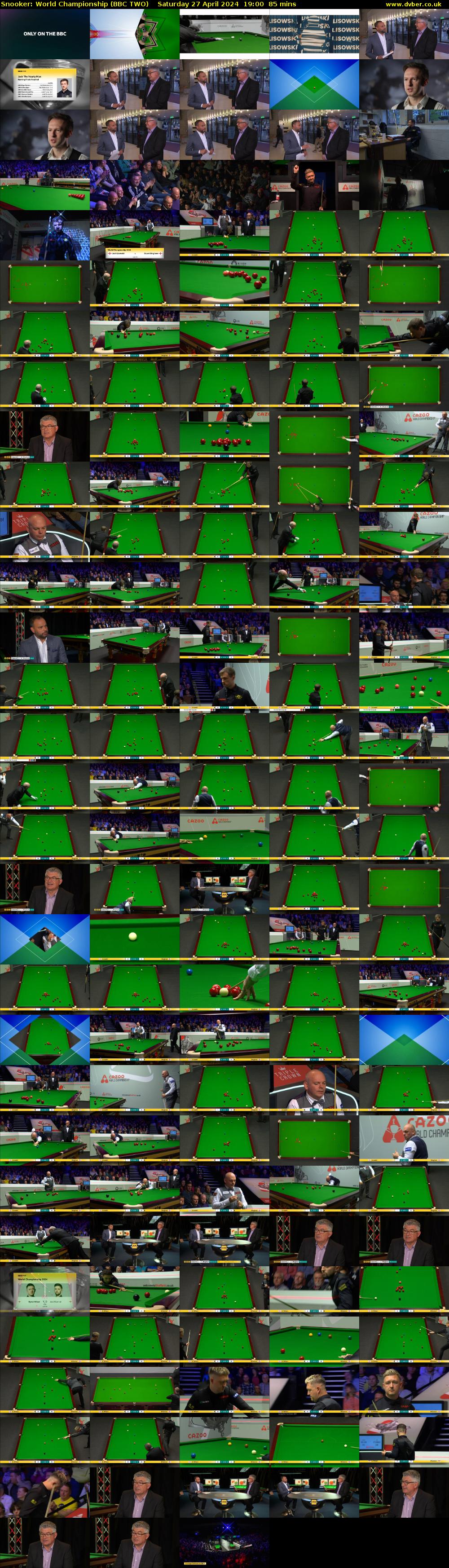 Snooker: World Championship (BBC TWO) Saturday 27 April 2024 19:00 - 20:25