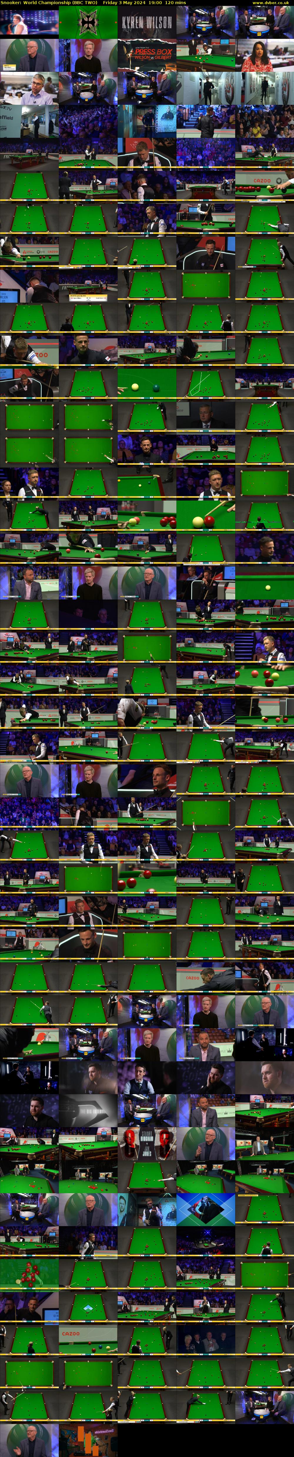 Snooker: World Championship (BBC TWO) Friday 3 May 2024 19:00 - 21:00