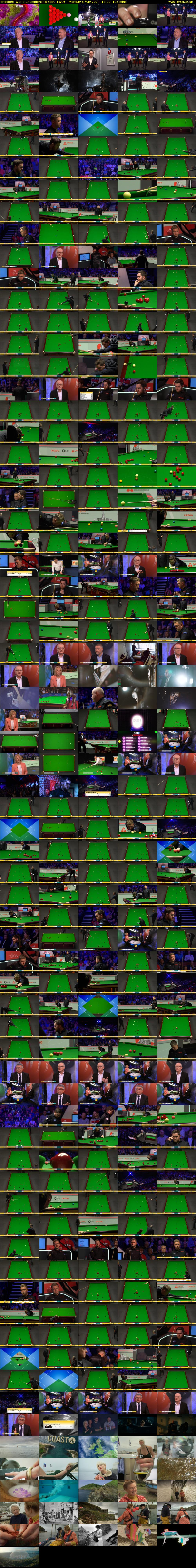 Snooker: World Championship (BBC TWO) Monday 6 May 2024 13:00 - 16:15