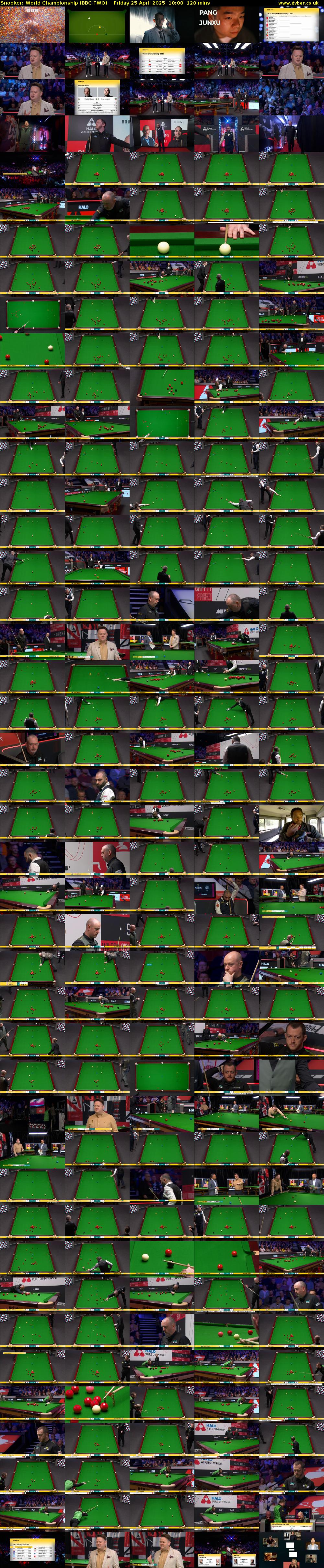 Snooker: World Championship (BBC TWO) Friday 25 April 2025 10:00 - 12:00