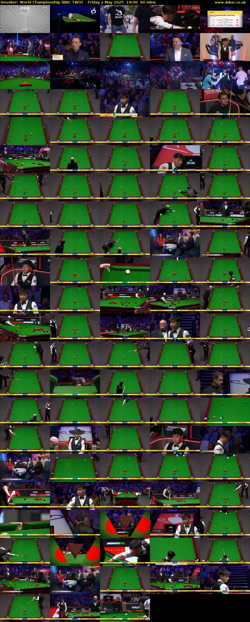Snooker: World Championship (BBC TWO) Friday 2 May 2025 19:00 - 20:00