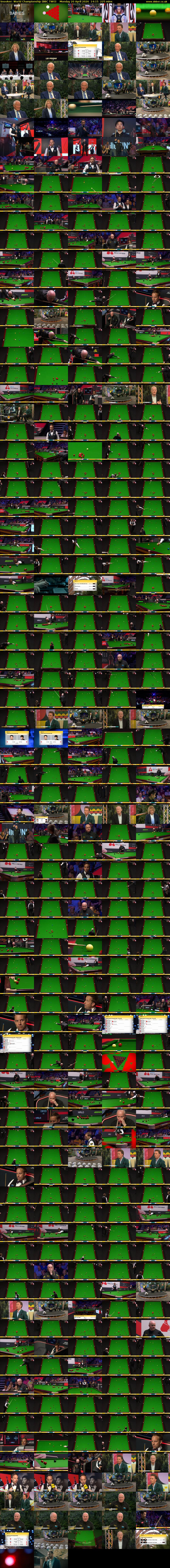 Snooker: World Championship (BBC TWO) Monday 20 April 2026 14:15 - 18:00