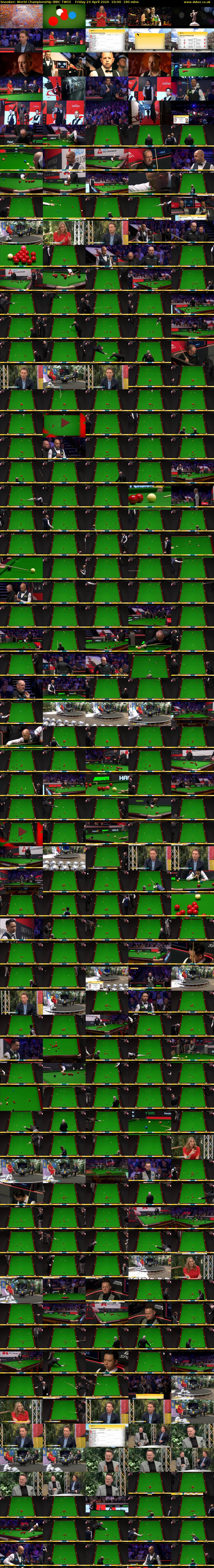 Snooker: World Championship (BBC TWO) Friday 24 April 2026 10:00 - 13:00