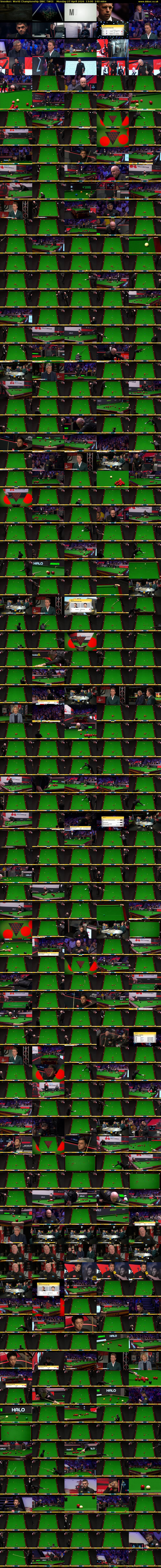 Snooker: World Championship (BBC TWO) Monday 27 April 2026 13:00 - 17:00