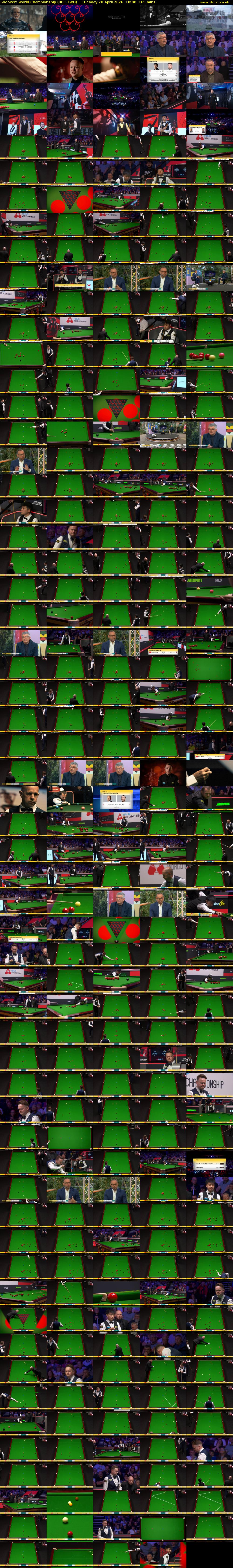Snooker: World Championship (BBC TWO) Tuesday 28 April 2026 10:00 - 12:45