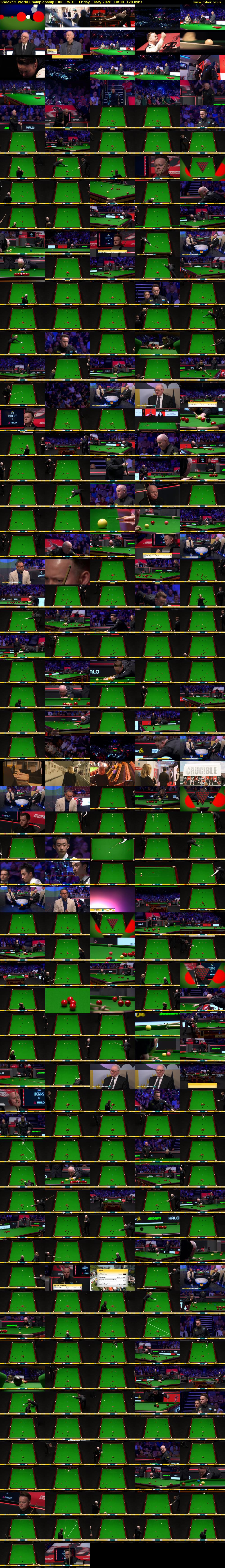 Snooker: World Championship (BBC TWO) Friday 1 May 2026 10:00 - 12:50