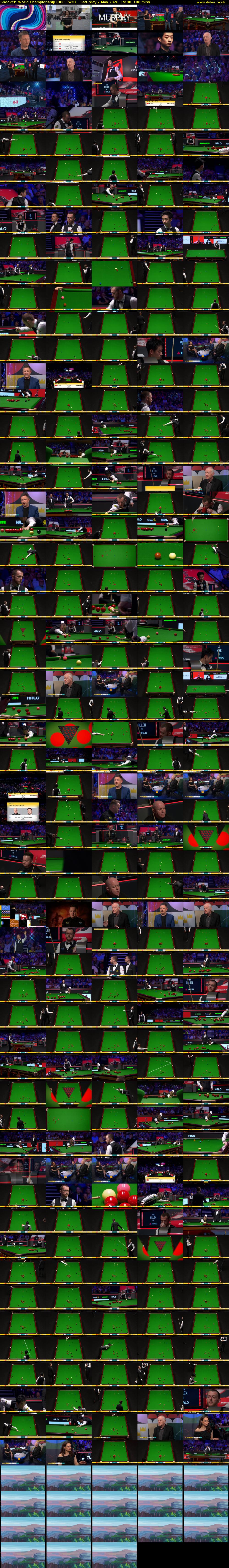 Snooker: World Championship (BBC TWO) Saturday 2 May 2026 19:00 - 22:00