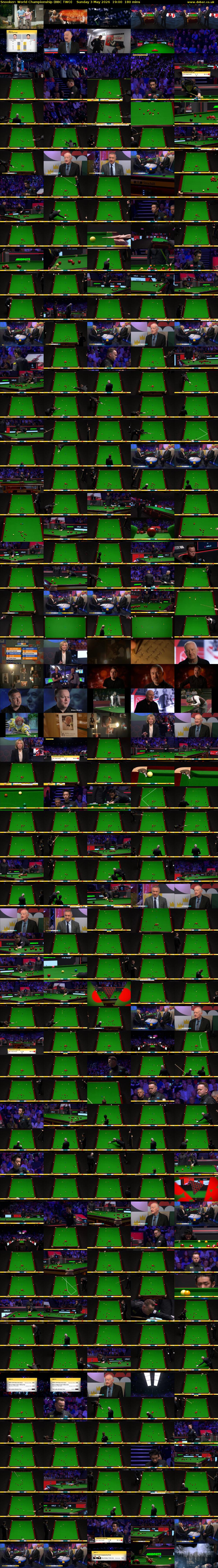 Snooker: World Championship (BBC TWO) Sunday 3 May 2026 19:00 - 22:00
