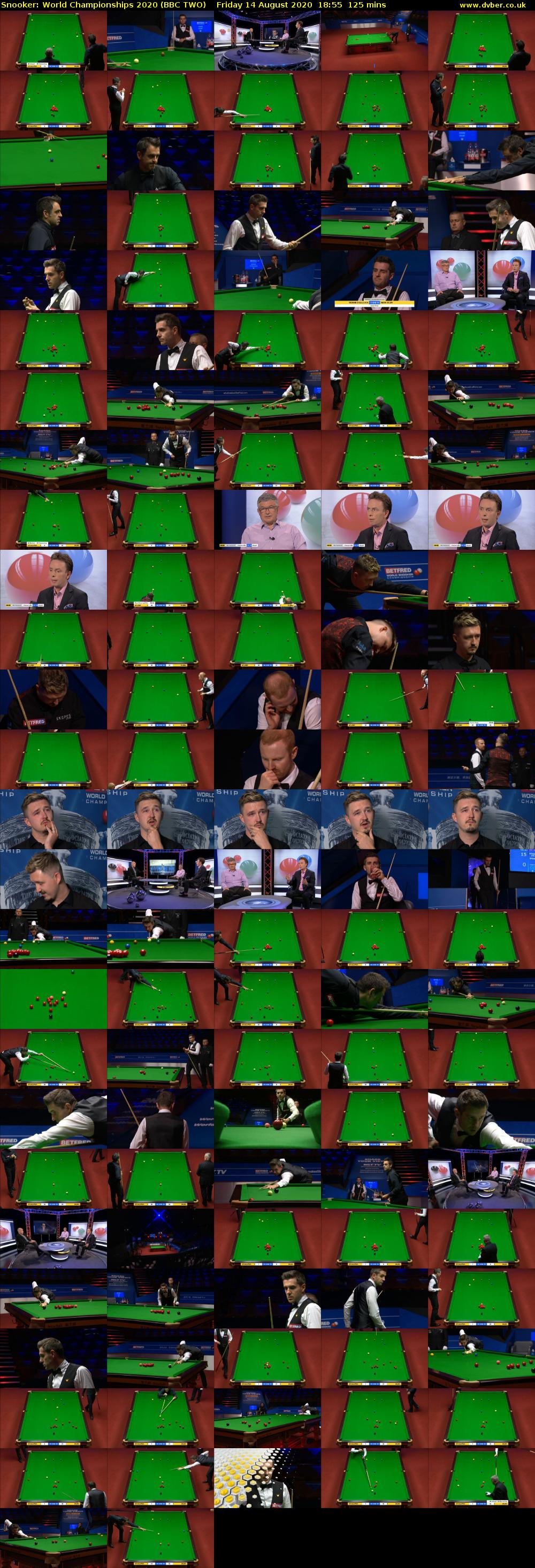 Snooker: World Championships 2020 (BBC TWO) Friday 14 August 2020 18:55 - 21:00