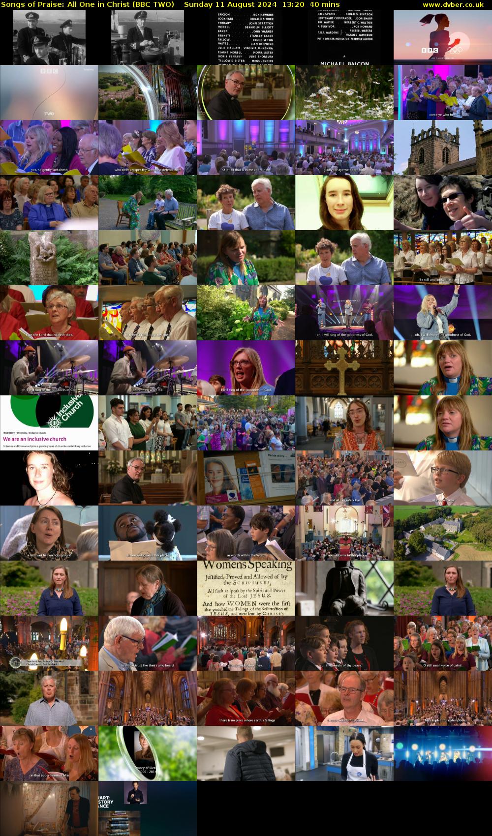 Songs of Praise: All One in Christ (BBC TWO) Sunday 11 August 2024 13:20 - 14:00