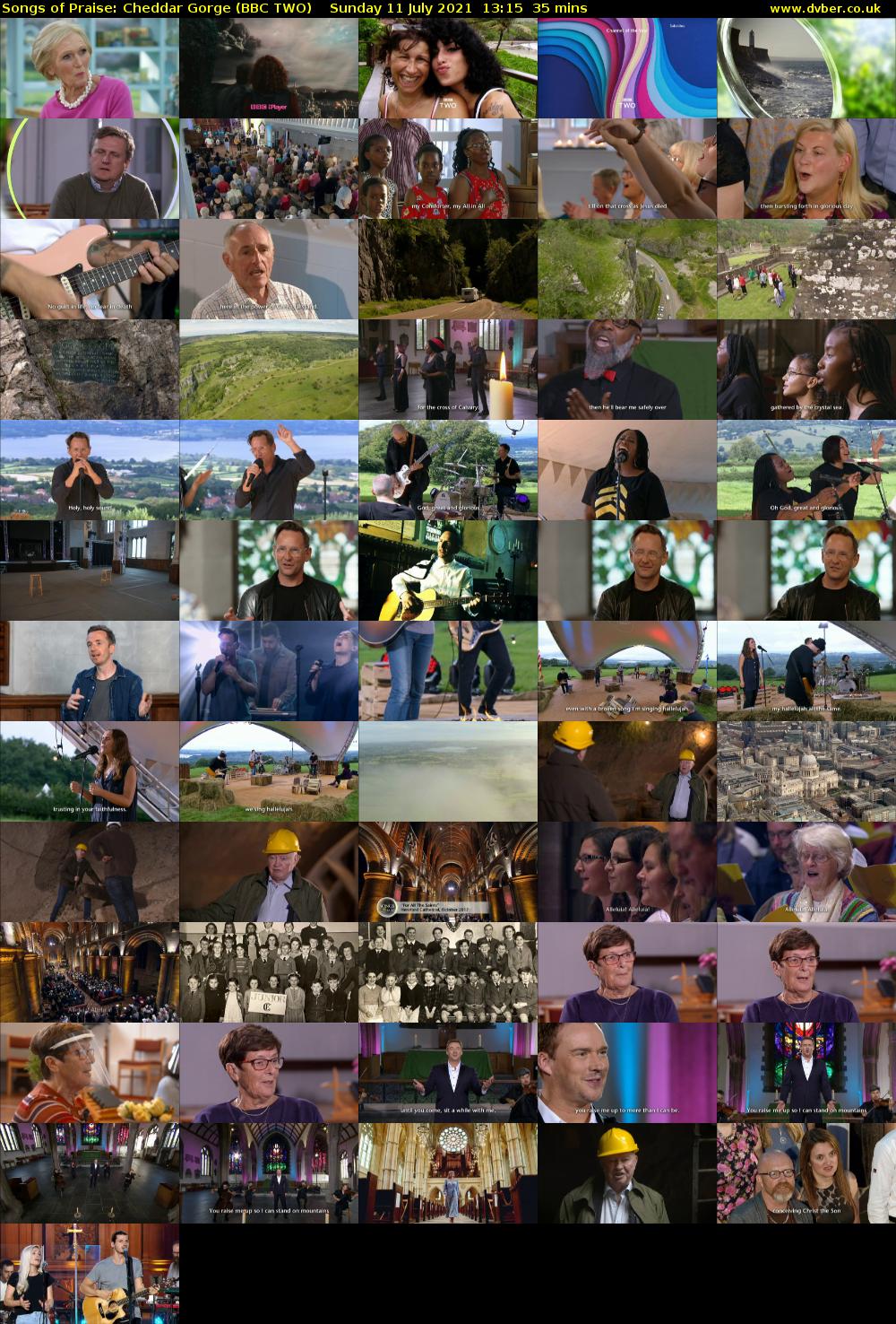 Songs of Praise: Cheddar Gorge (BBC TWO) Sunday 11 July 2021 13:15 - 13:50
