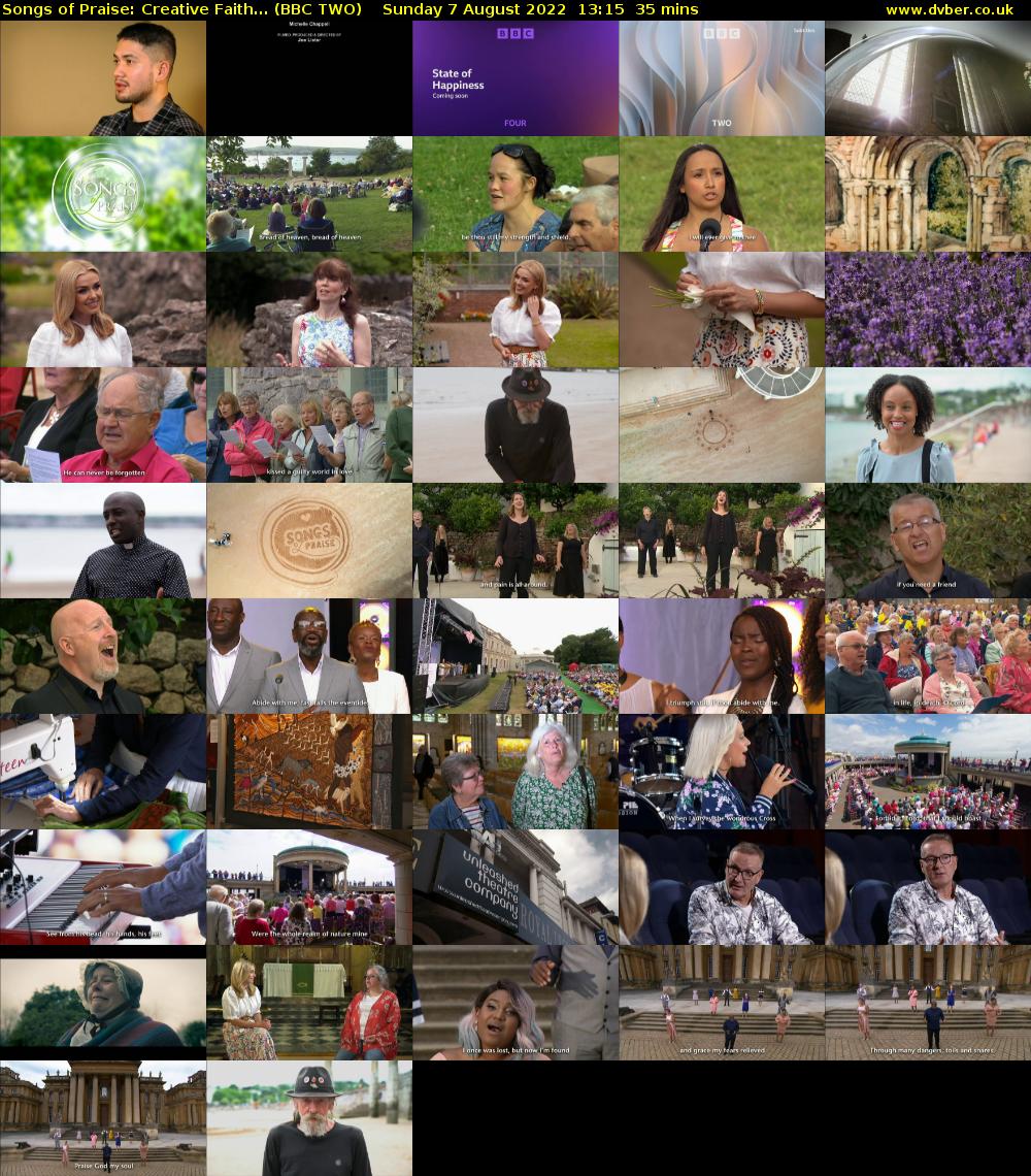 Songs of Praise: Creative Faith... (BBC TWO) Sunday 7 August 2022 13:15 - 13:50