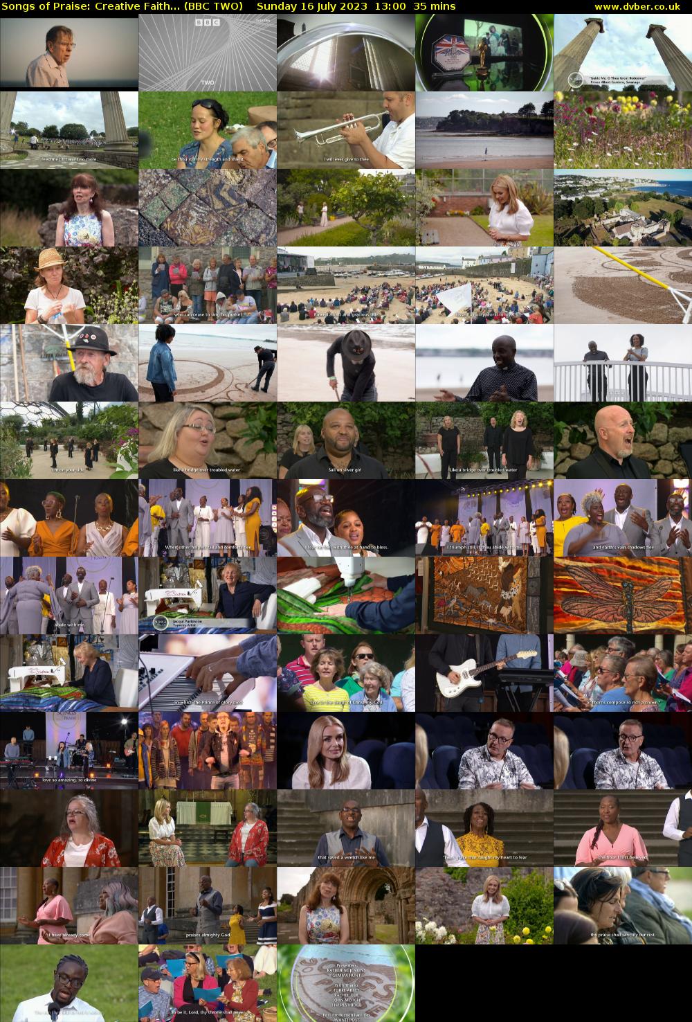 Songs of Praise: Creative Faith... (BBC TWO) Sunday 16 July 2023 13:00 - 13:35