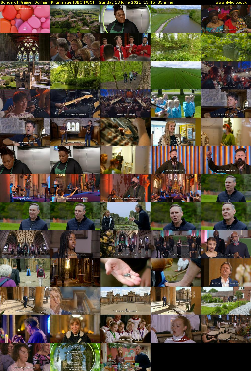 Songs of Praise: Durham Pilgrimage (BBC TWO) Sunday 13 June 2021 13:15 - 13:50
