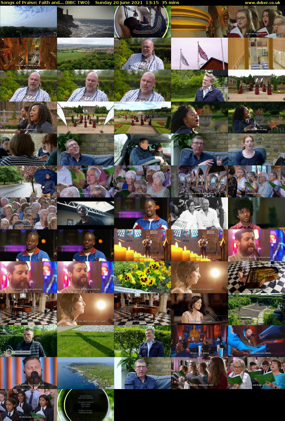 Songs of Praise: Faith and... (BBC TWO) Sunday 20 June 2021 13:15 - 13:50