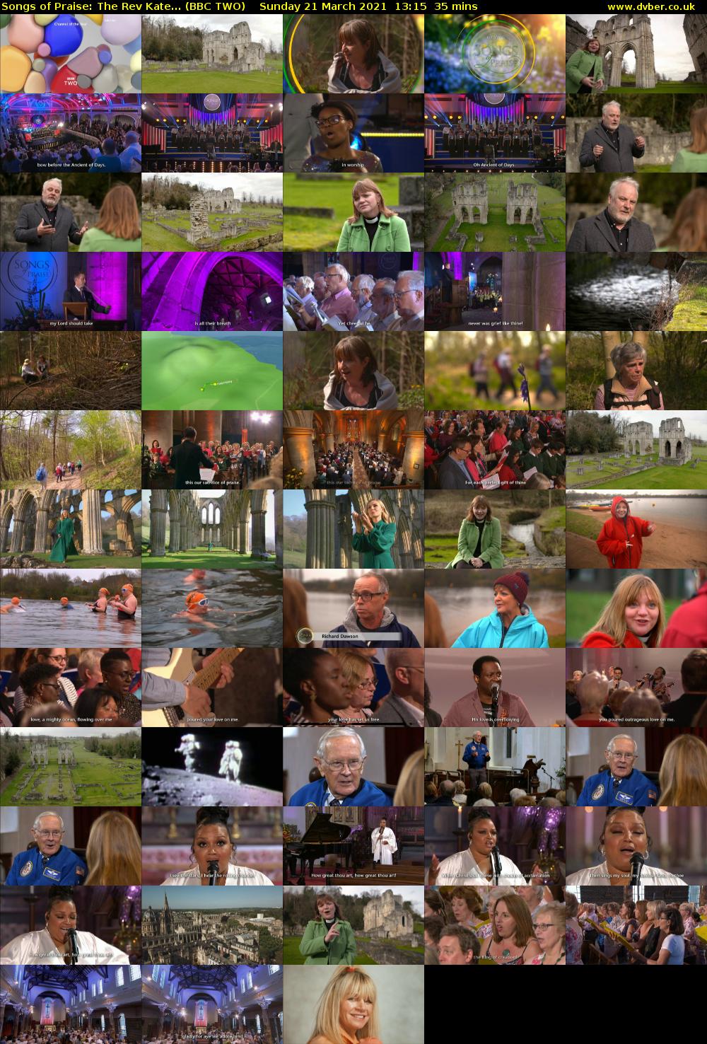 Songs of Praise: The Rev Kate... (BBC TWO) Sunday 21 March 2021 13:15 - 13:50